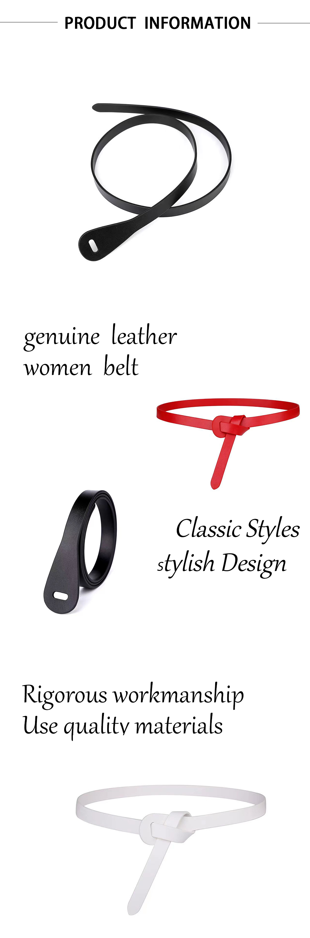 Ladies Thin Leather Belt