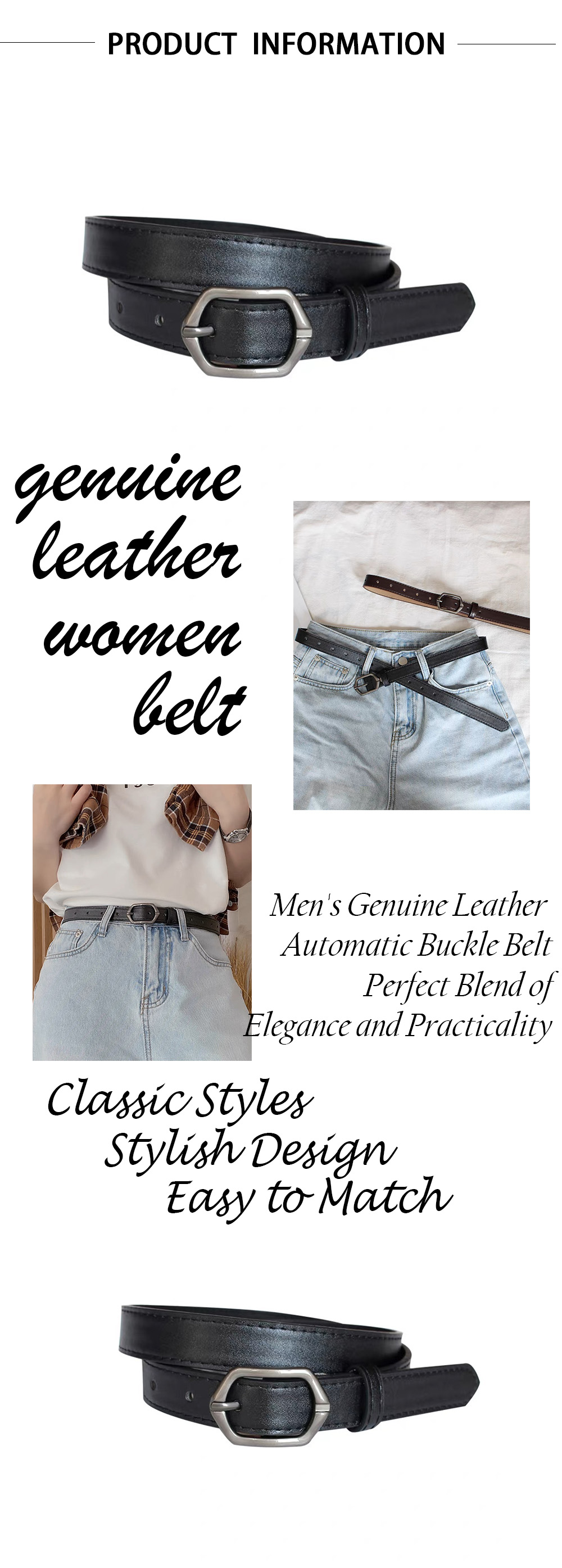 Ladies Thin Leather Belt Ladies Thin Leather Belt