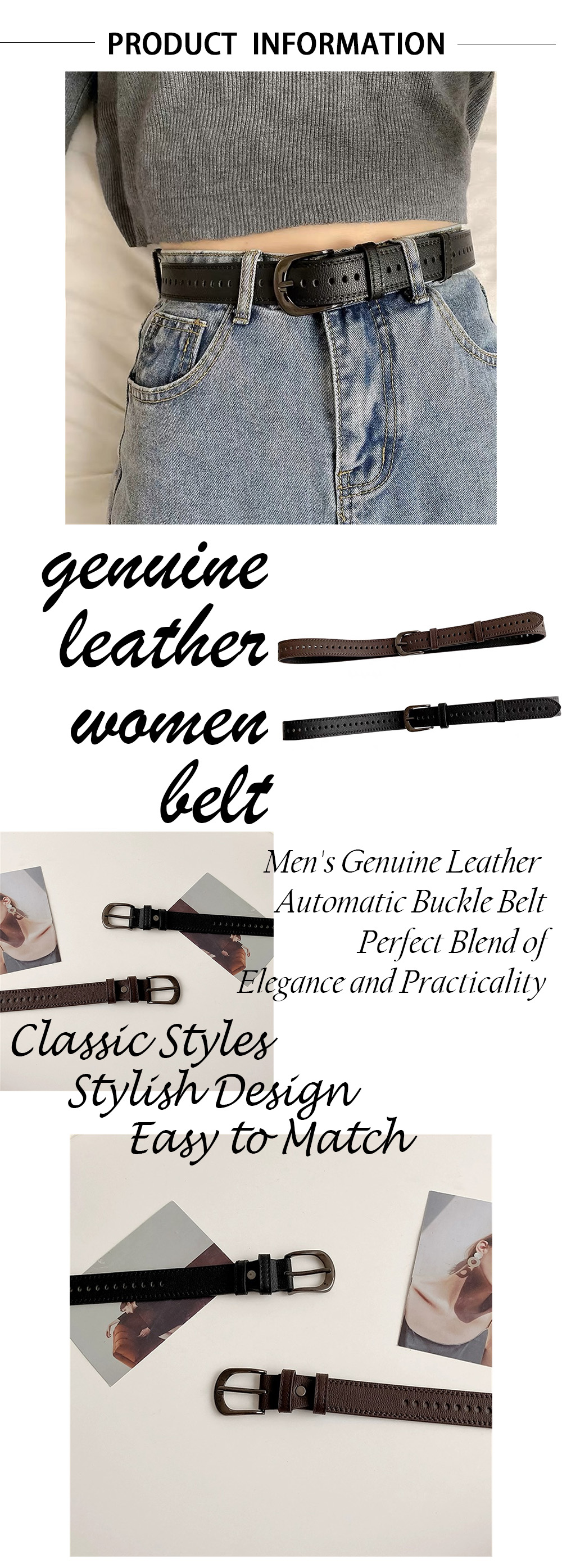 Ladies Thin Leather Belt Ladies Thin Leather Belt