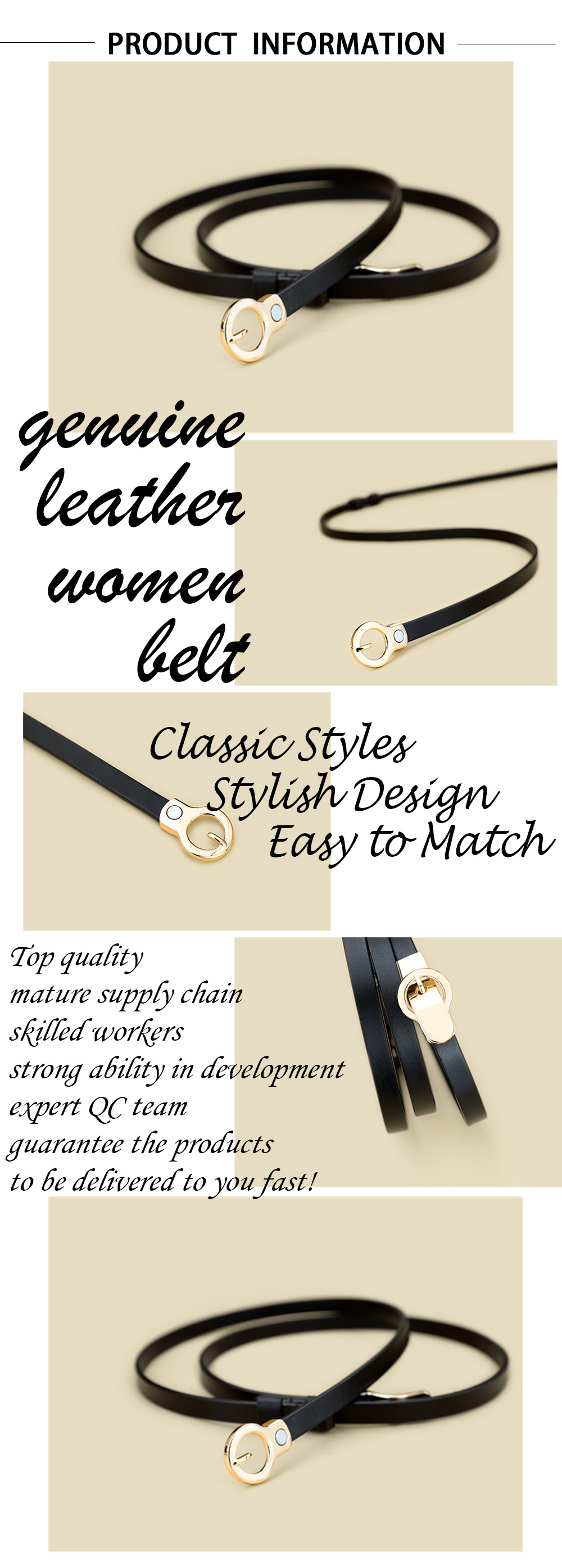 Ladies Thin Leather Belt Ladies Thin Leather Belt