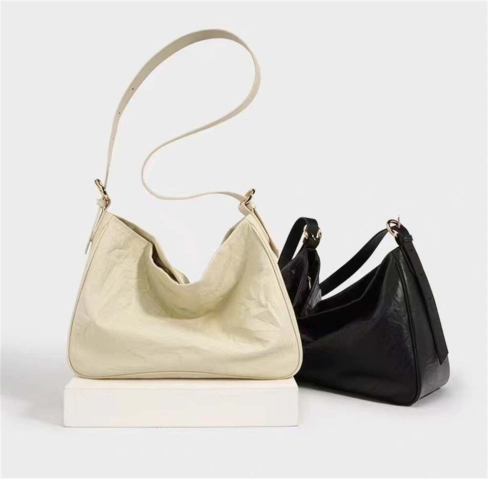 Ladies genuine leather large-capacity hobo casual