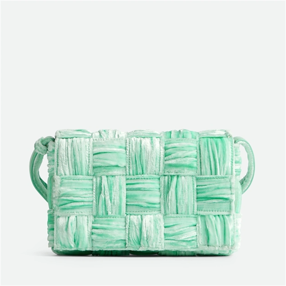 Fashionable Marble-Effect Woven Velvet Leather Cro