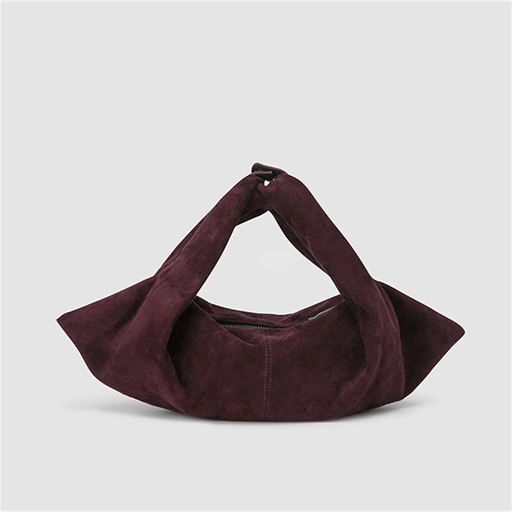 Enchanting Wine Red Luxurious Imported Suede Dumpl