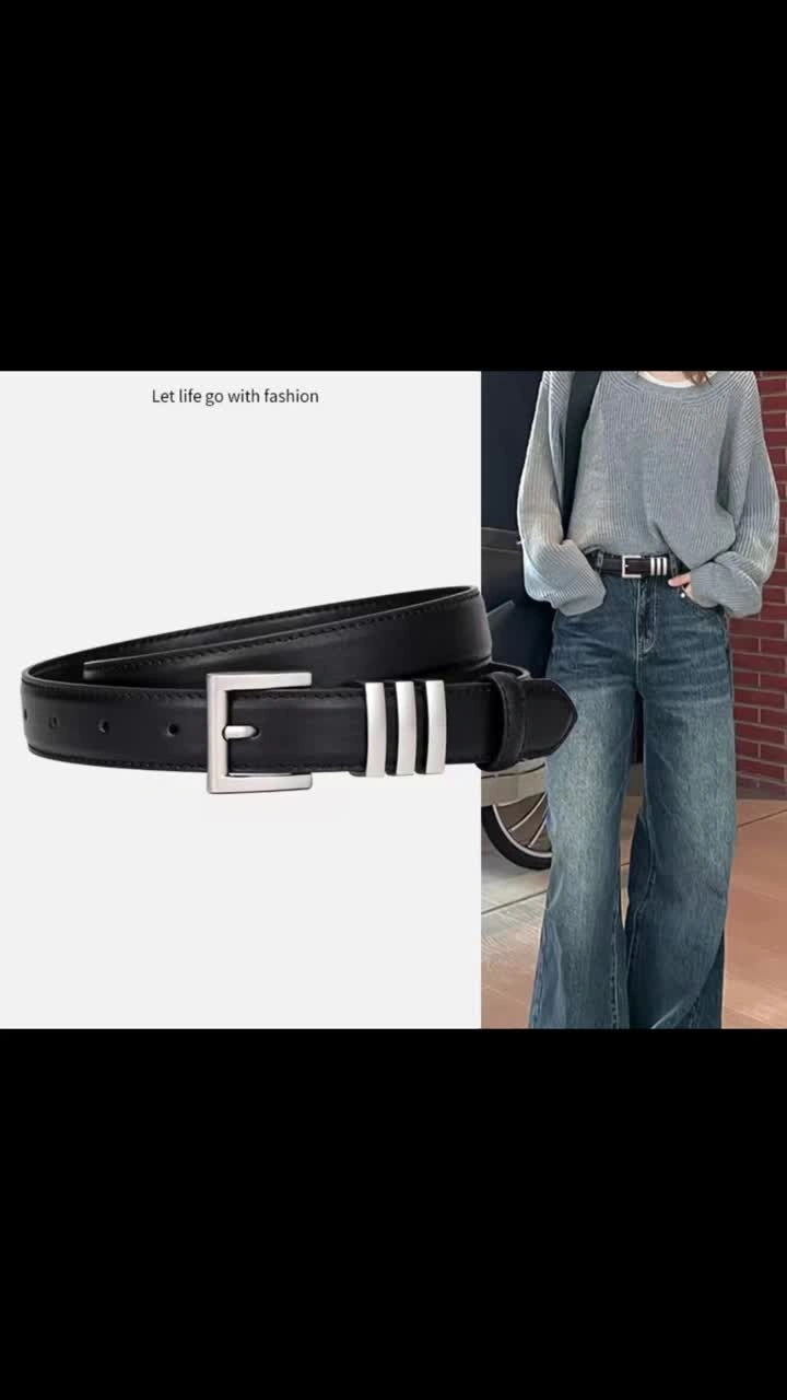 Chic Minimalism Stylish Women's Leather Waist Belt